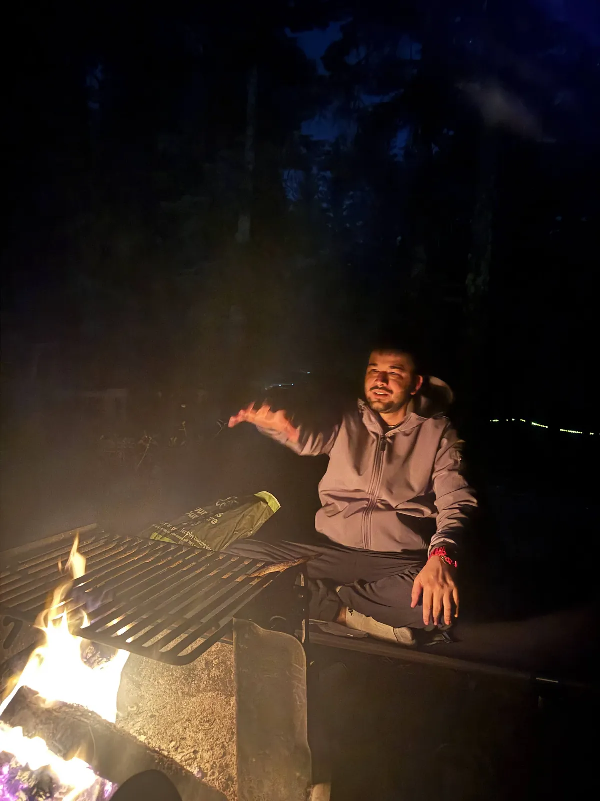 Campfire at night