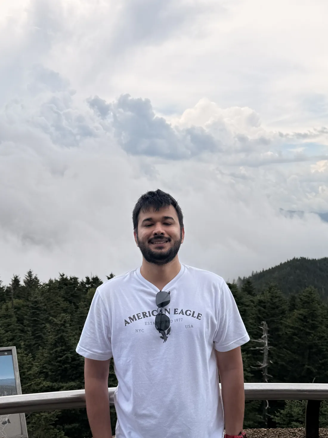 Shivam Sharma above the clouds in the Smoky Mountains